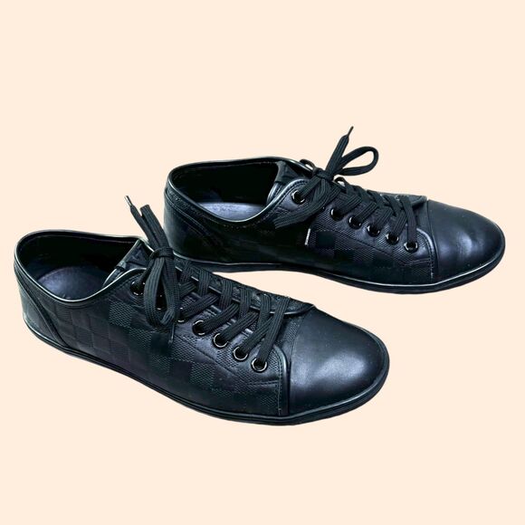 Louis Vuitton Black Leather Low Top - Picture 1 of 11